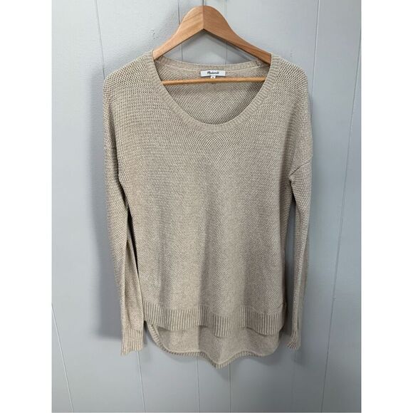 Madewell Chronicle Texture Pullover Sweater Beige Medium - Picture 2 of 7